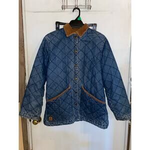 Vintage Ralph Lauren Denim Hunting Lined Chore Coat Corduroy Collar Women’s M